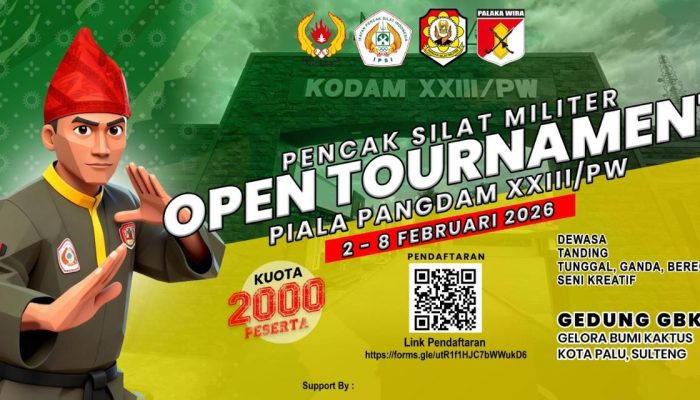 Pencak Silat Militer Open Tournament Piala Pangdam XXIII/PW Digelar 2–8 Februari 2026 di Palu